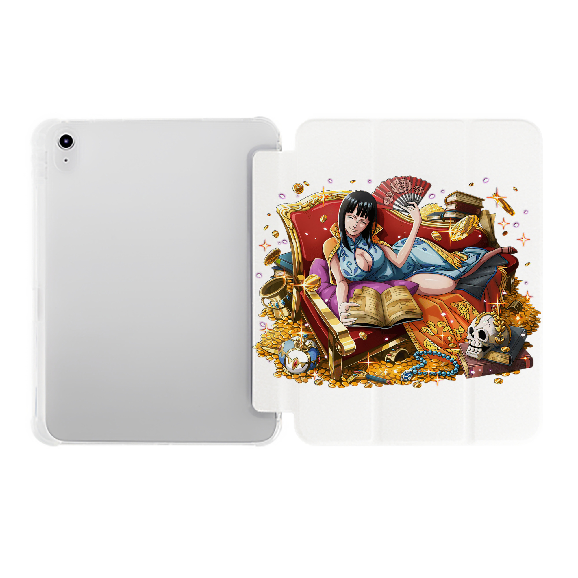 （画像用） ワンピース ニコ・ロビン ONE PIECE Nico Robin IPad ケース ペン収納付き 三つ折りスタンド PUレザー×シリコン 対応機種9.5/10.5/10.9インチ